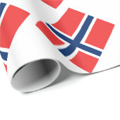 Papier Cadeau Drapeau de Norway (Coin rond)