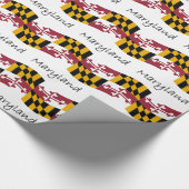 Papier Cadeau Drapeau de ondulation et nom du Maryland (Coin)