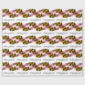 Papier Cadeau Drapeau de ondulation et nom du Maryland (Plat)