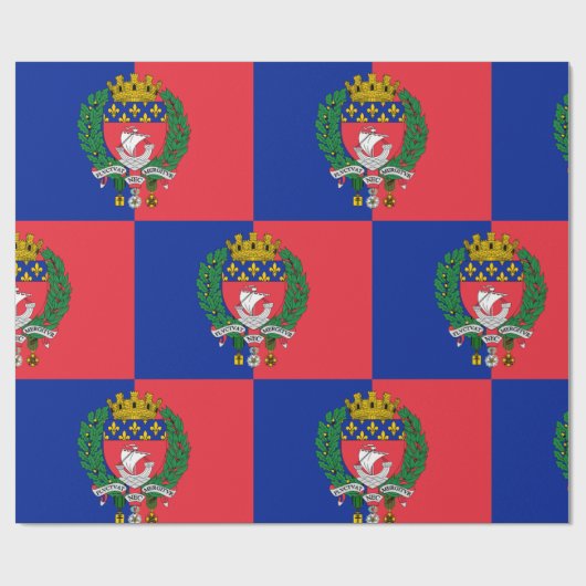 Papier Cadeau Drapeau de Paris, France (Plat)