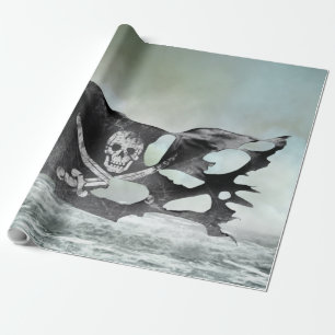 Papier Cadeau Drapeau de pirate usé