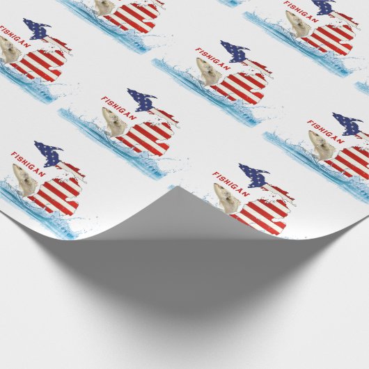 Papier Cadeau Drapeau de poisson dans l'eau (Coin)