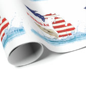 Papier Cadeau Drapeau de poisson dans l'eau (Coin rond)