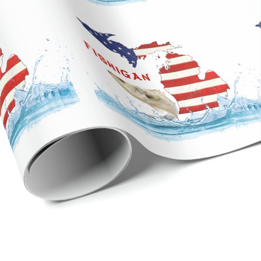 Papier Cadeau Drapeau de poisson dans l'eau (Coin rond)