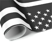 Papier Cadeau Drapeau de police de la ligne bleue mince (Coin rond)