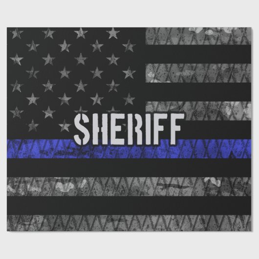 Papier Cadeau Drapeau de police du shérif en détresse (Plat)