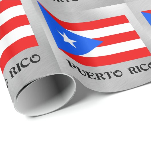 Papier Cadeau Drapeau de Porto Rico (Coin rond)