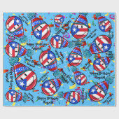 Papier Cadeau Drapeau de Porto Rico dans un anniversaire du (Plat)