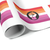 Papier Cadeau Drapeau de protestation lesbienne (Coin rond)