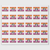 Papier Cadeau Drapeau de protestation peint lesbien (Plat)