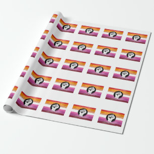 Papier Cadeau Drapeau de protestation peint lesbien