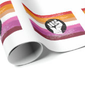 Papier Cadeau Drapeau de protestation peint lesbien (Coin rond)