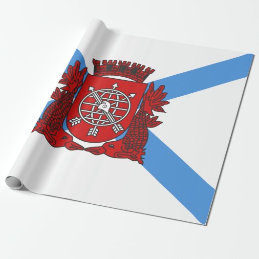 Papier Cadeau Drapeau de Rio de Janeiro (Brésil) (Déroulé)