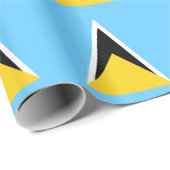 Papier Cadeau Drapeau de Sainte-Lucie (Coin rond)