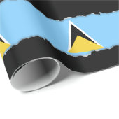 Papier Cadeau Drapeau de Sainte-Lucie (Coin rond)