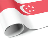 Papier Cadeau Drapeau de Singapour (Coin rond)