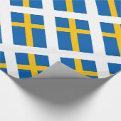 Papier Cadeau Drapeau de Suédois de Sverige Suède (Coin)