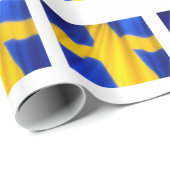 PAPIER CADEAU DRAPEAU DE SWEDISH (Coin rond)