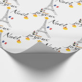 Papier Cadeau Drapeau de Tour Eiffel de la France Joyeux Noel (Coin)