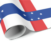 Papier Cadeau Drapeau des Antilles Pays-Bas (Coin rond)