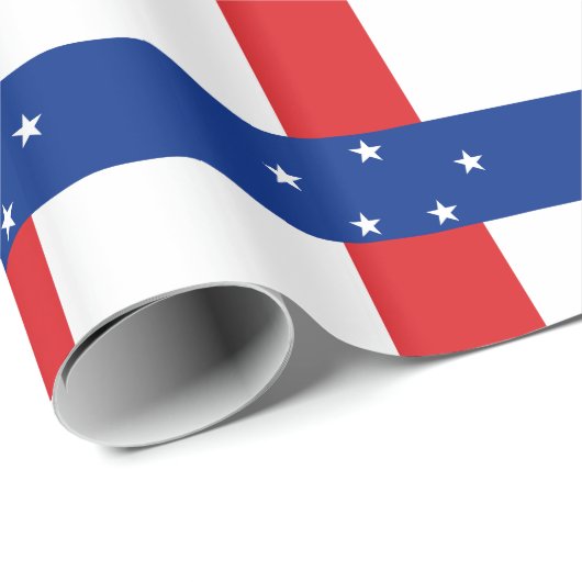 Papier Cadeau Drapeau des Antilles Pays-Bas (Coin rond)
