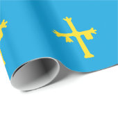 Papier Cadeau Drapeau des Asturies (Coin rond)