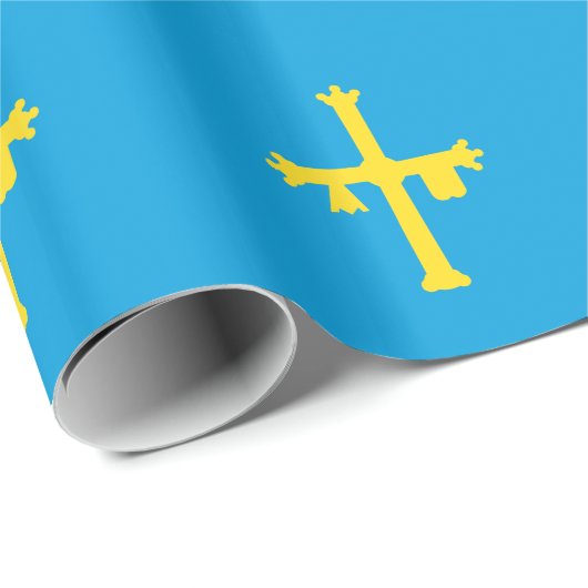 Papier Cadeau Drapeau des Asturies (Coin rond)