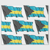 Papier Cadeau Drapeau Des Bahamas (Plat)