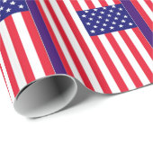 Papier Cadeau Drapeau des Etats-Unis (Coin rond)