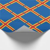 Papier Cadeau Drapeau des îles Åland patriotiques (Coin)