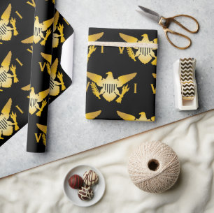 Papier Cadeau Drapeau des îles Vierges américaines   Black & G