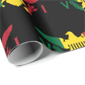 Papier Cadeau Drapeau des îles Vierges américaines | Rouge jaune (Coin rond)