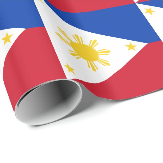 Papier Cadeau Drapeau des Philippines (Coin rond)