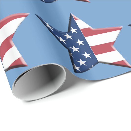 PAPIER CADEAU DRAPEAU DES USA (Coin rond)