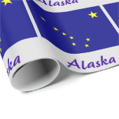 Papier Cadeau Drapeau d'état de l'Alaska (Coin rond)