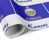 Papier Cadeau Drapeau d'état du Kansas (Coin rond)