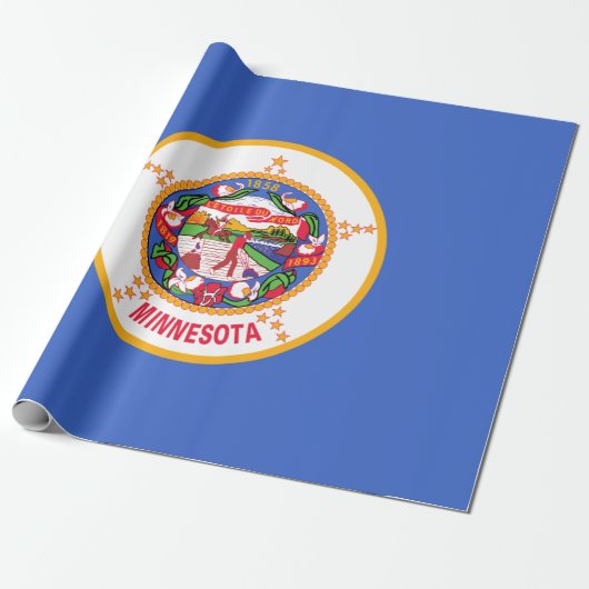 Papier Cadeau Drapeau d'État du Minnesota (Déroulé)