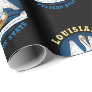 PAPIER CADEAU DRAPEAU D'ÉTAT LOUISIANA PELICAN