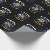 PAPIER CADEAU DRAPEAU D'ÉTAT WISCONSIN BADGER (Coin)