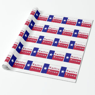 Papier Cadeau Drapeau d'étoile solitaire texane