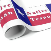 Papier Cadeau Drapeau d'étoile solitaire texane (Coin rond)