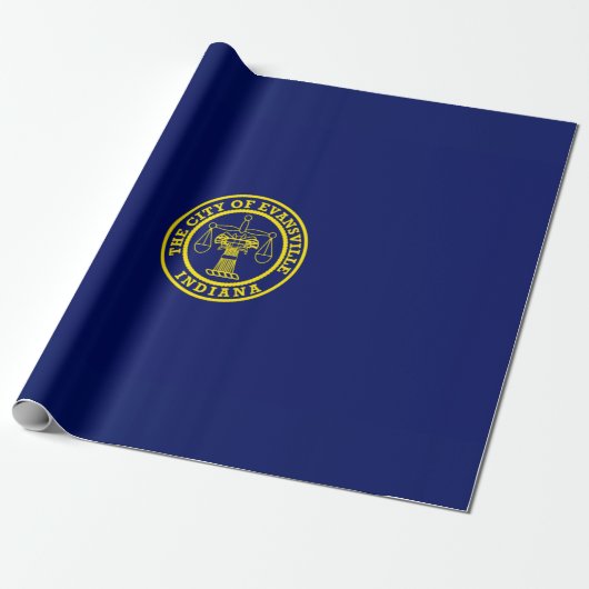 Papier Cadeau Drapeau d'Evansville (Indiana) (Déroulé)