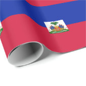 Papier Cadeau Drapeau d'Haïti (Coin rond)