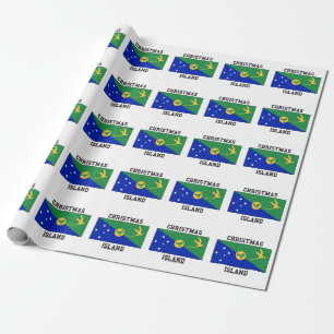 Papier Cadeau Drapeau d'Île Christmas