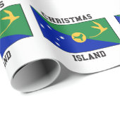 Papier Cadeau Drapeau d'Île Christmas (Coin rond)