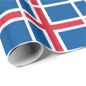 Papier Cadeau Drapeau d'Islande (Coin rond)