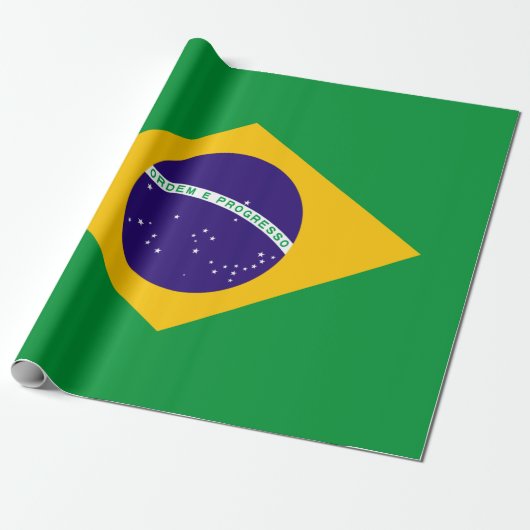 Papier Cadeau Drapeau du Brésil (Déroulé)