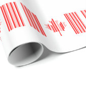 Papier Cadeau Drapeau du Canada CODE BARRES Canadien Barcode (Coin rond)