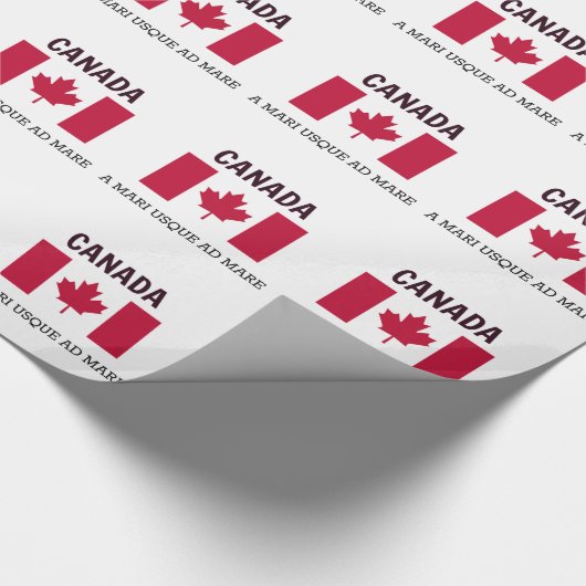 Papier Cadeau Drapeau du Canada et devise (Coin)