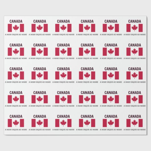 Papier Cadeau Drapeau du Canada et devise (Plat)